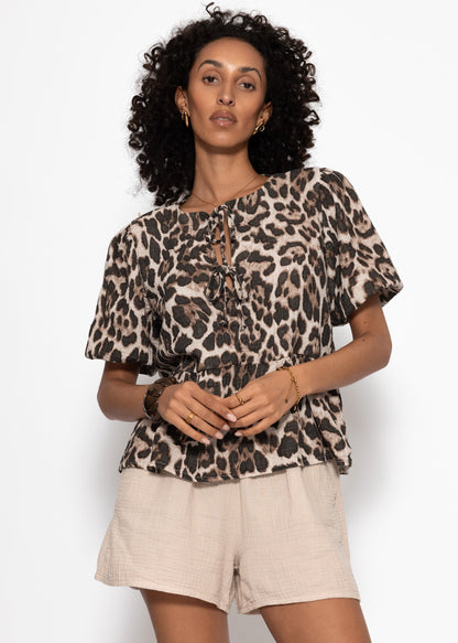Violeta | Blusa estampado leopardo · Marrón