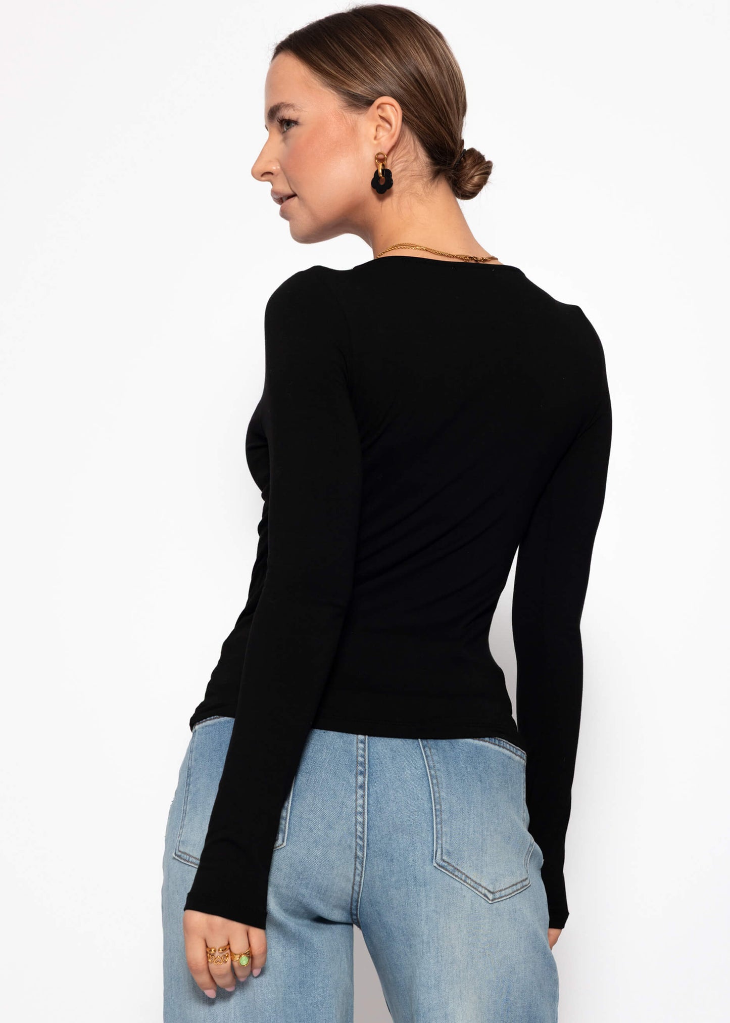 Noa | Camiseta de manga larga de encaje · Negro