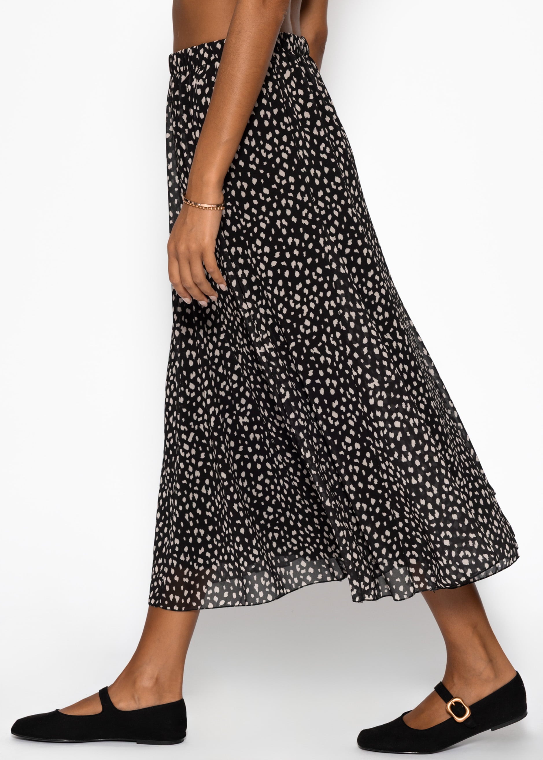 Greta | Falda larga de gasa · Negro