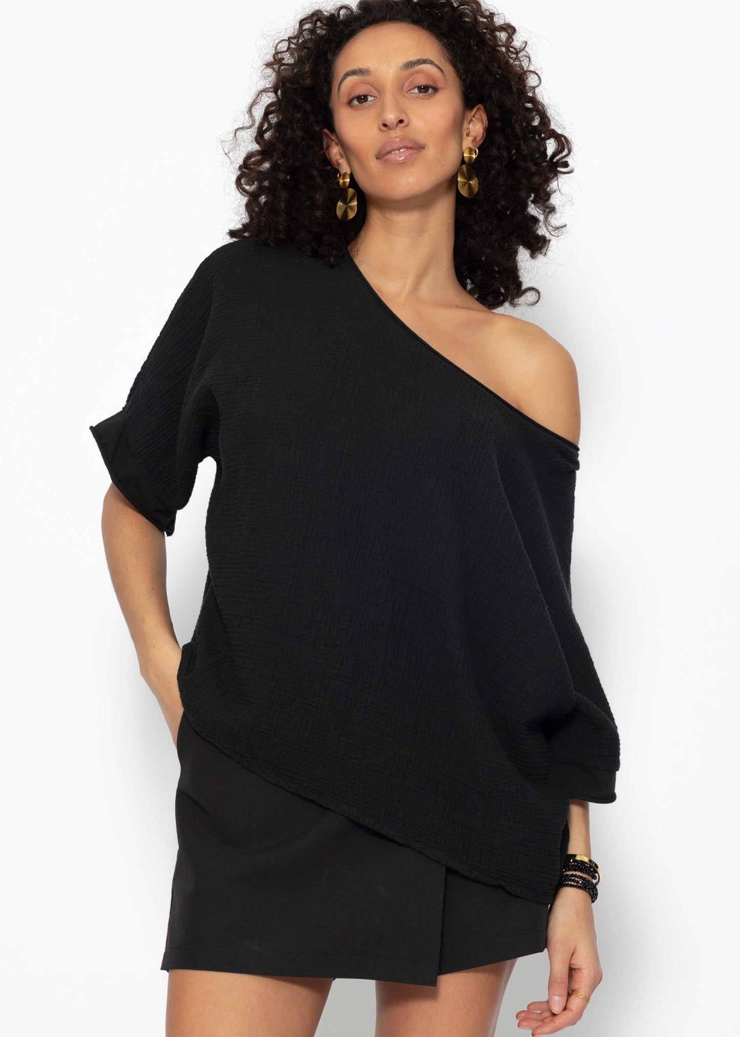 Vega | Camiseta de muselina · Negro