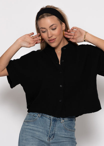 Ilana | Blusa de muselina · Negro