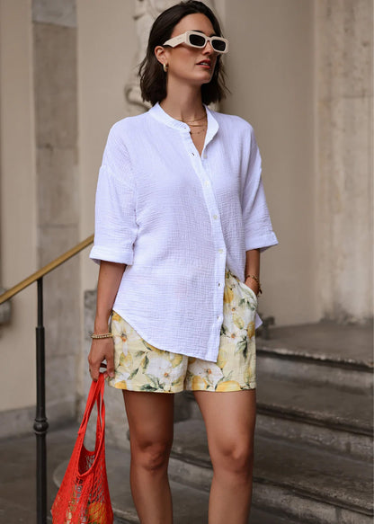 Cora | Blusa de muselina · Blanco