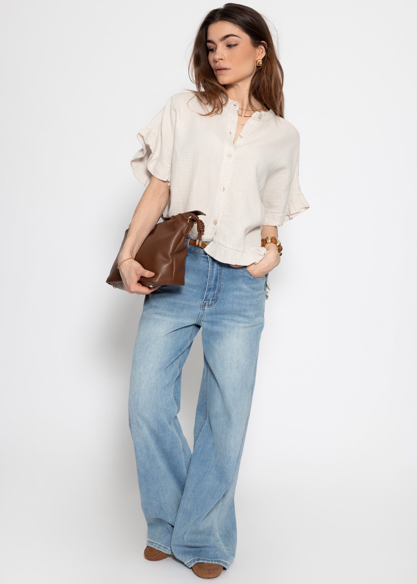 Clea | Blusa de muselina · Beige claro