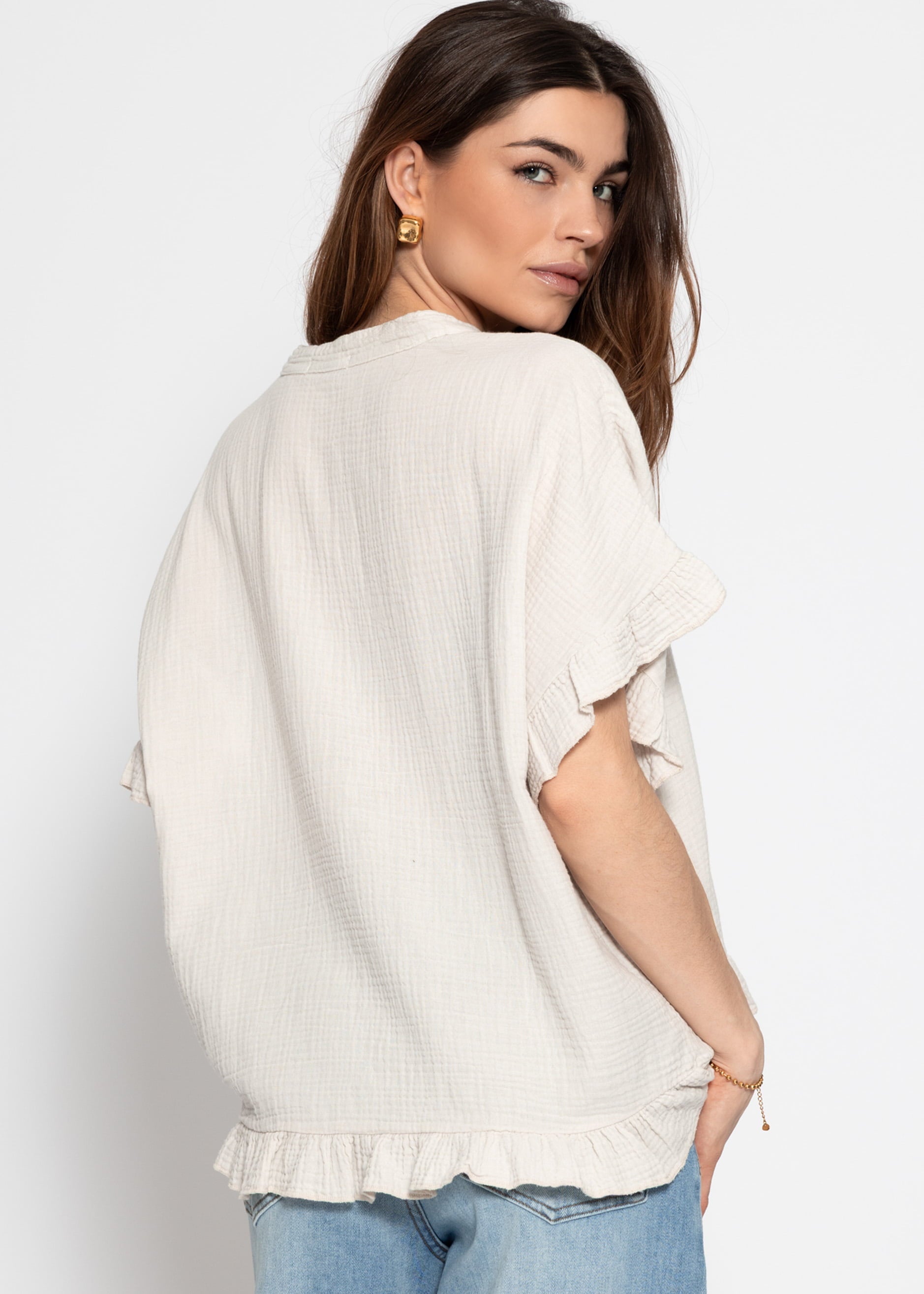 Clea | Blusa de muselina · Beige claro