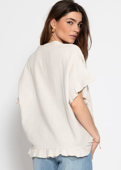 Clea | Blusa de muselina · Beige claro
