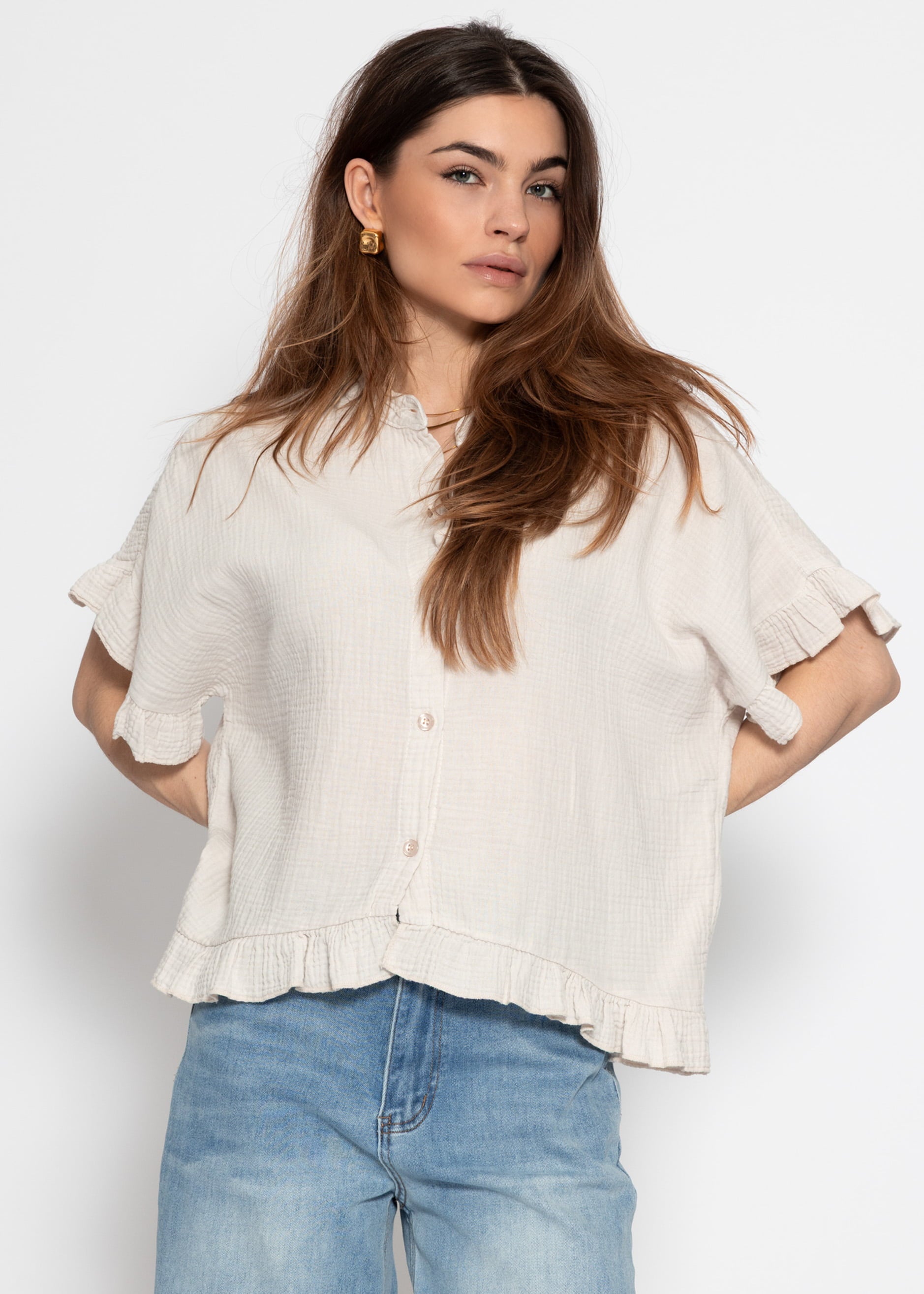 Clea | Blusa de muselina · Beige claro
