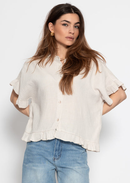 Clea | Blusa de muselina · Beige claro