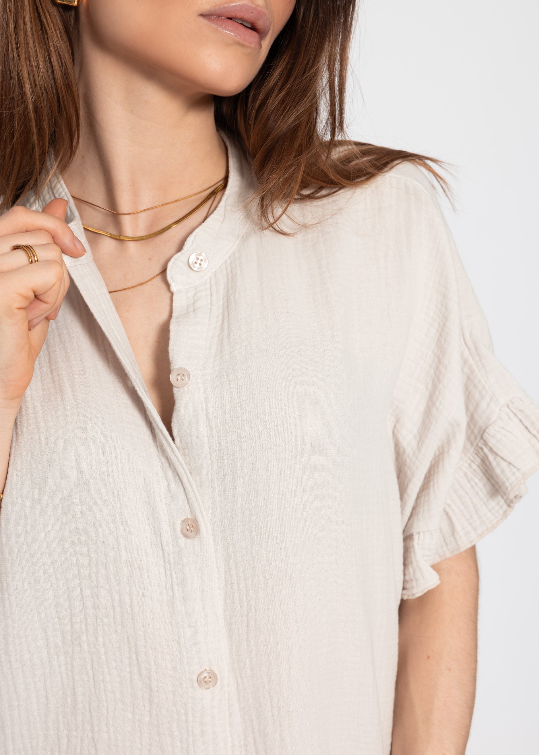 Clea | Blusa de muselina · Beige claro