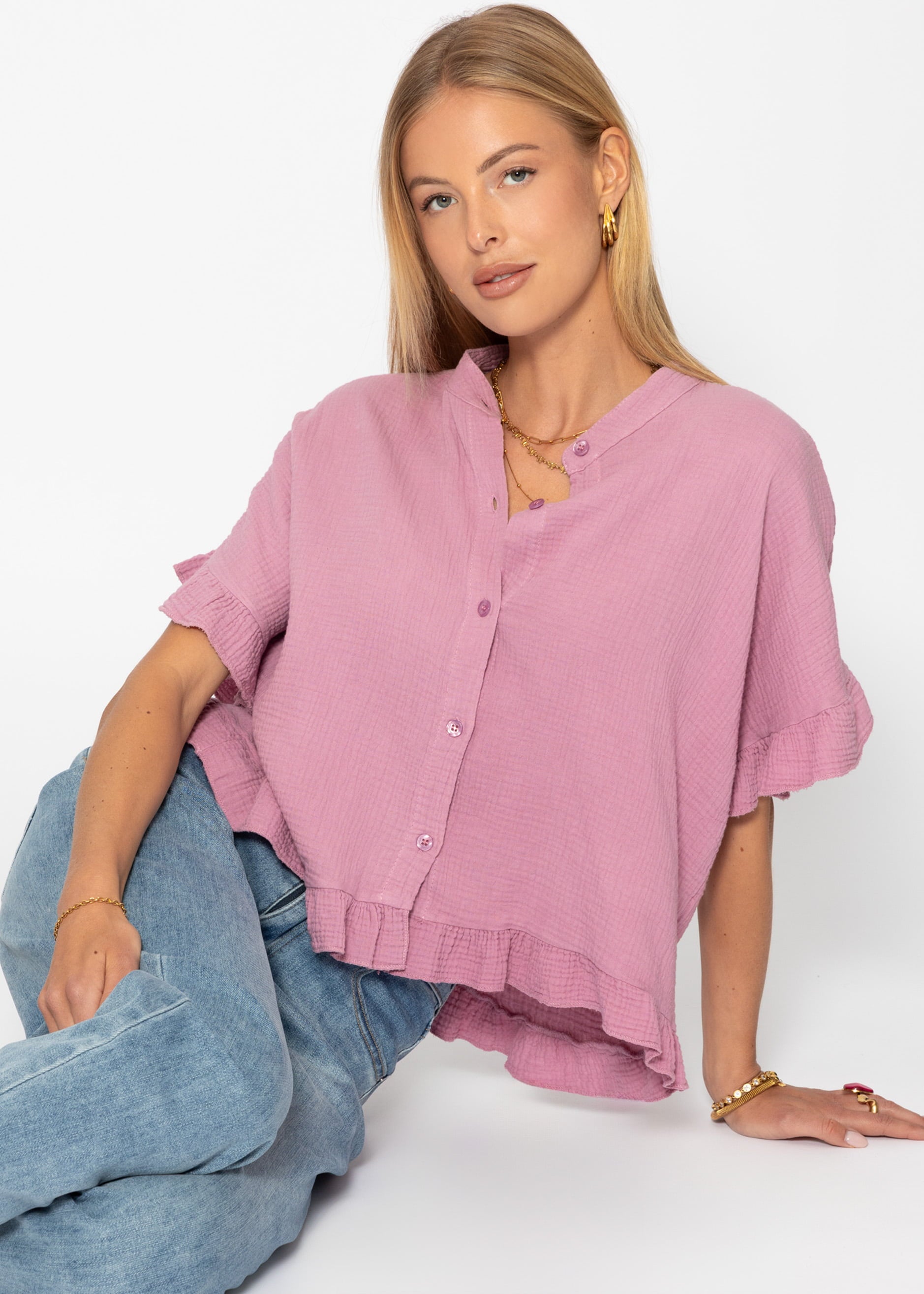 Clea | Blusa de muselina · Rosa