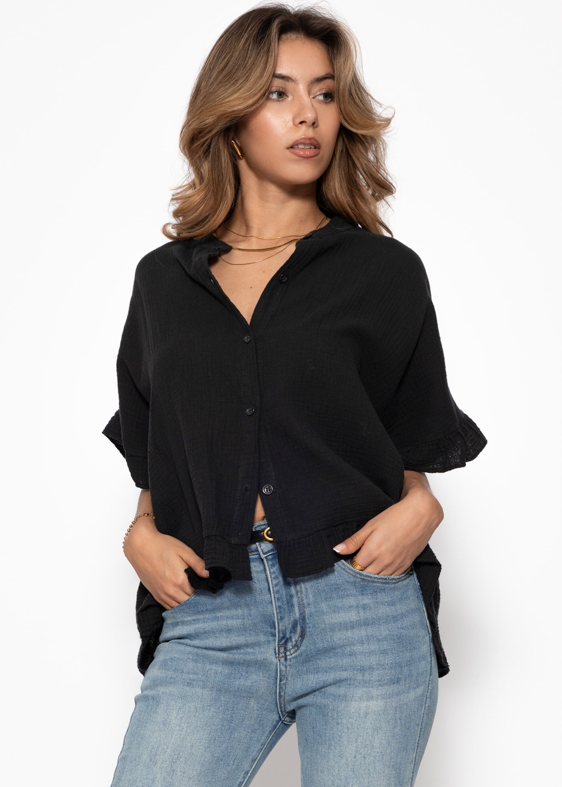 Clea | Blusa de muselina · Negro