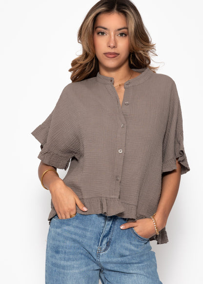 Clea | Blusa de muselina · Taupe