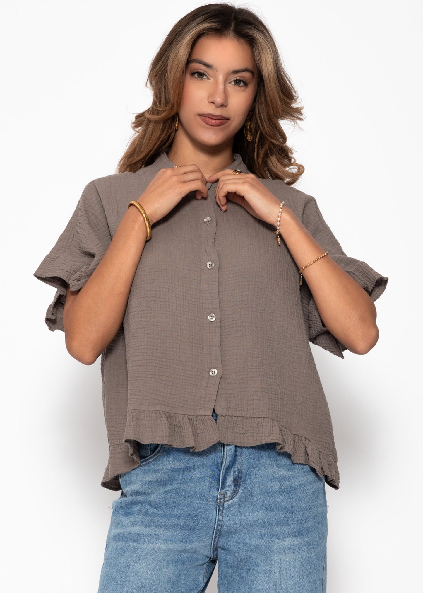 Clea | Blusa de muselina · Taupe