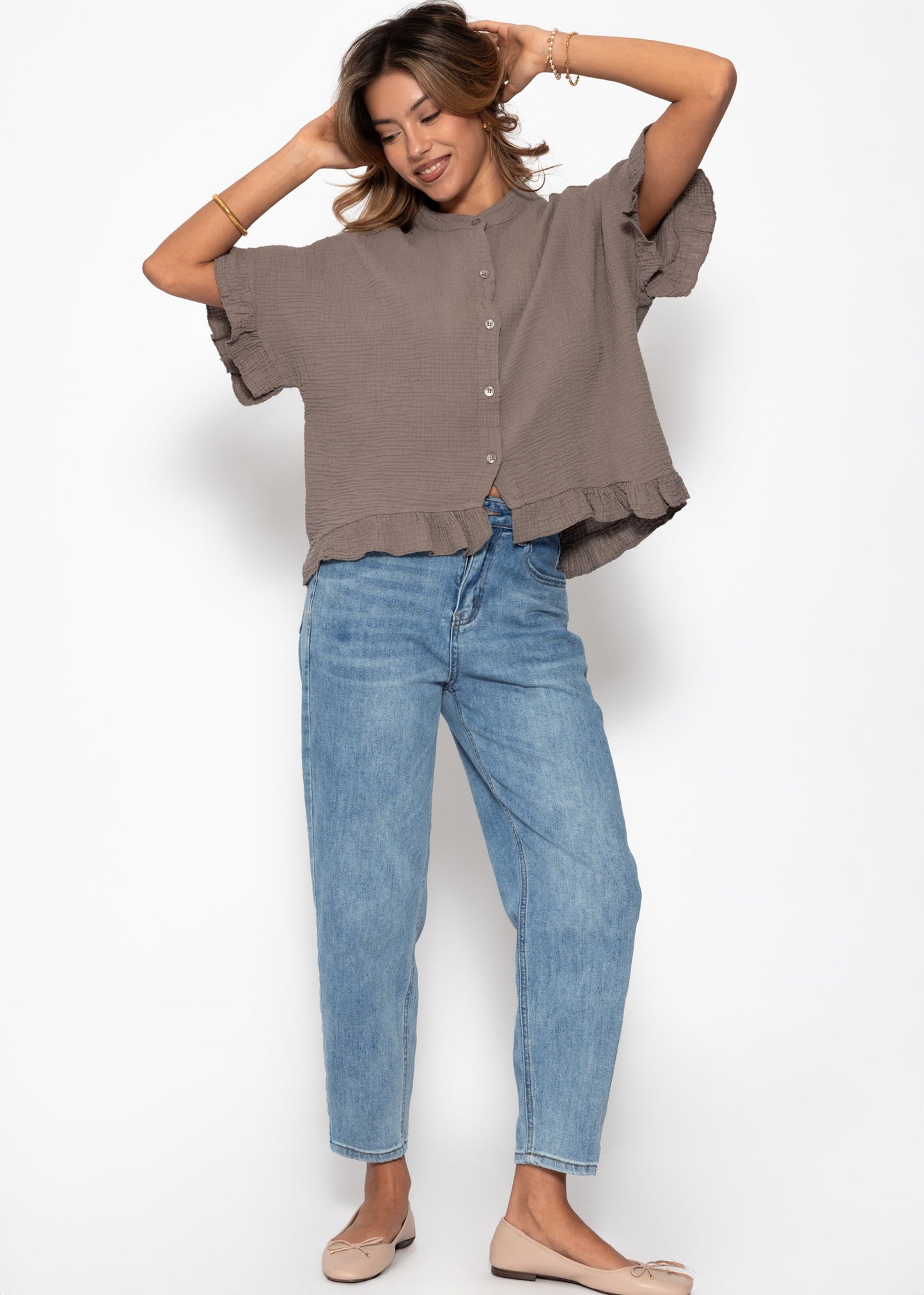 Clea | Blusa de muselina · Taupe