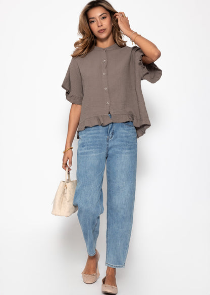 Clea | Blusa de muselina · Taupe