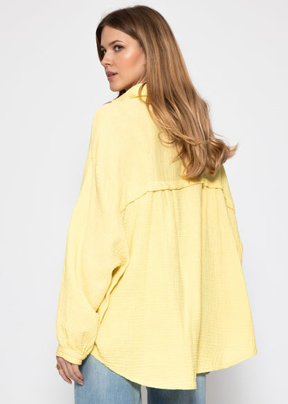 Emma | Blusa oversize de muselina · Amarillo