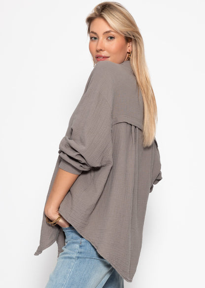 Emma | Blusa oversize de muselina · Taupe