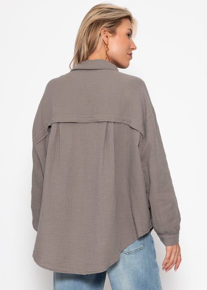 Emma | Blusa oversize de muselina · Taupe