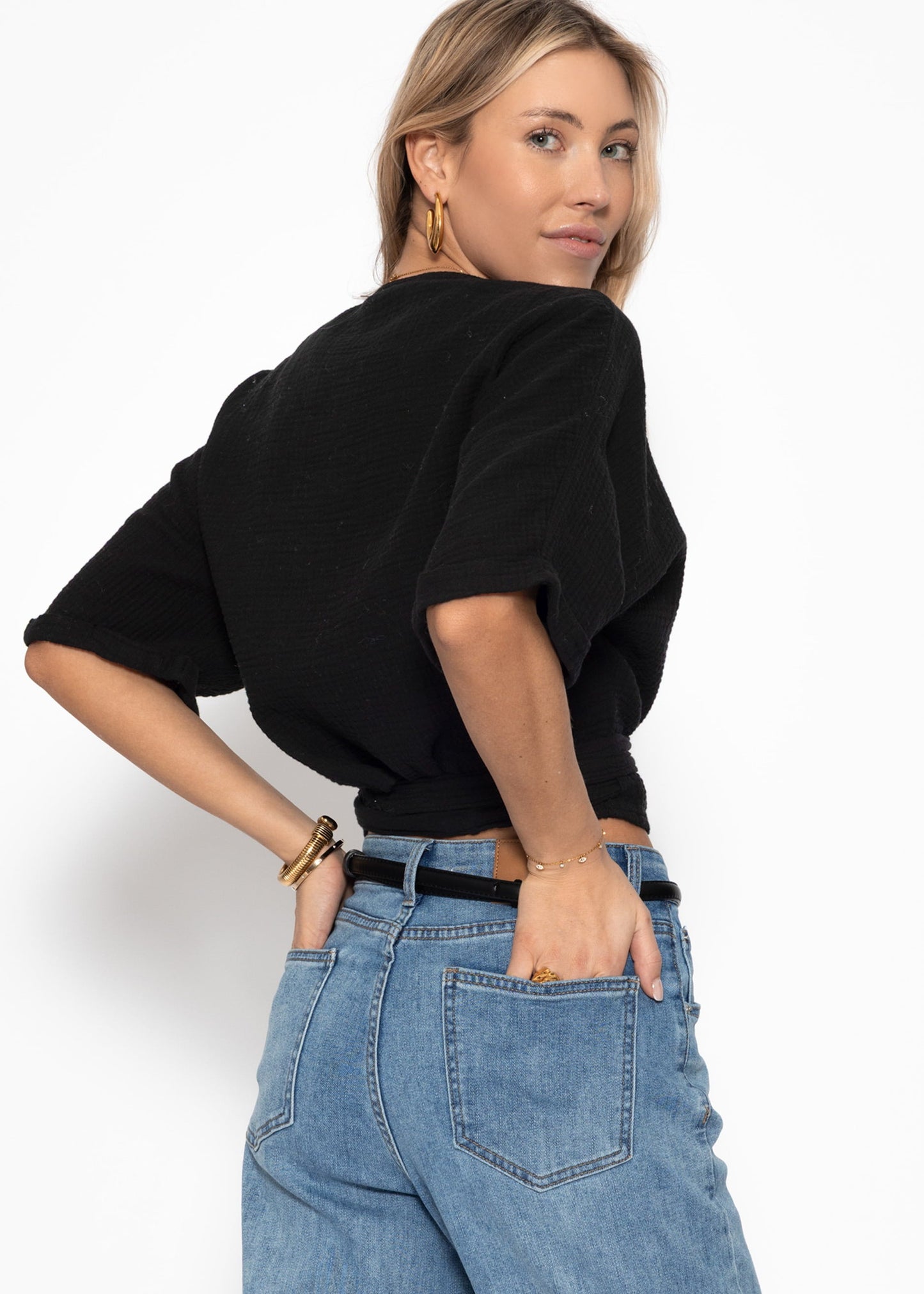 Ivet | Blusa de muselina · Negro