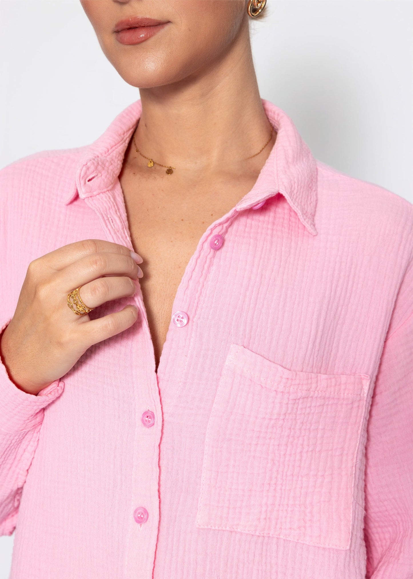 Amaia | Blusa de muselina · Rosa bebé