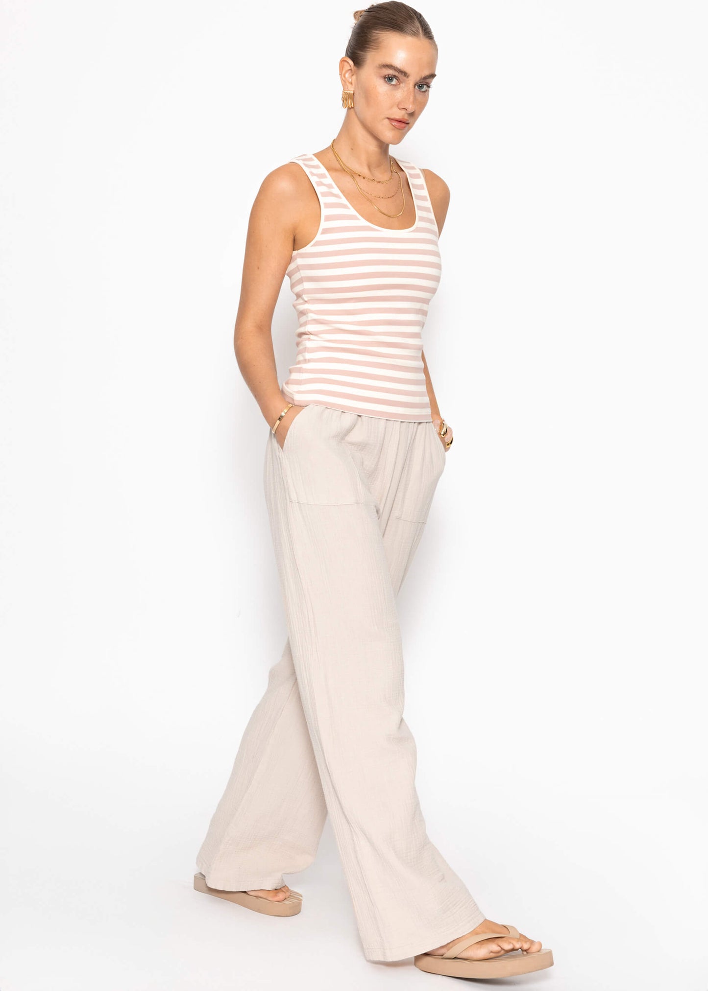 Estela | Pantalón de muselina · Beige claro