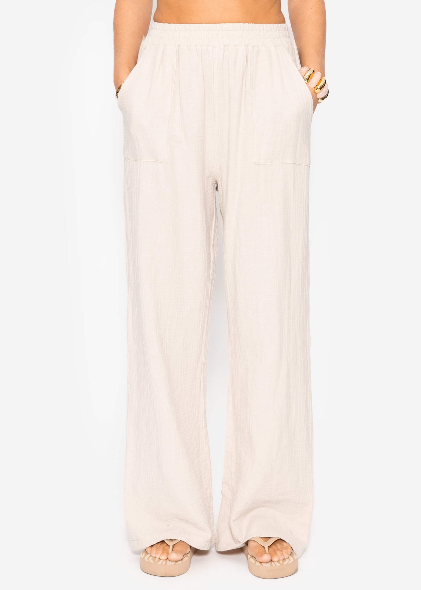 Estela | Pantalón de muselina · Beige claro