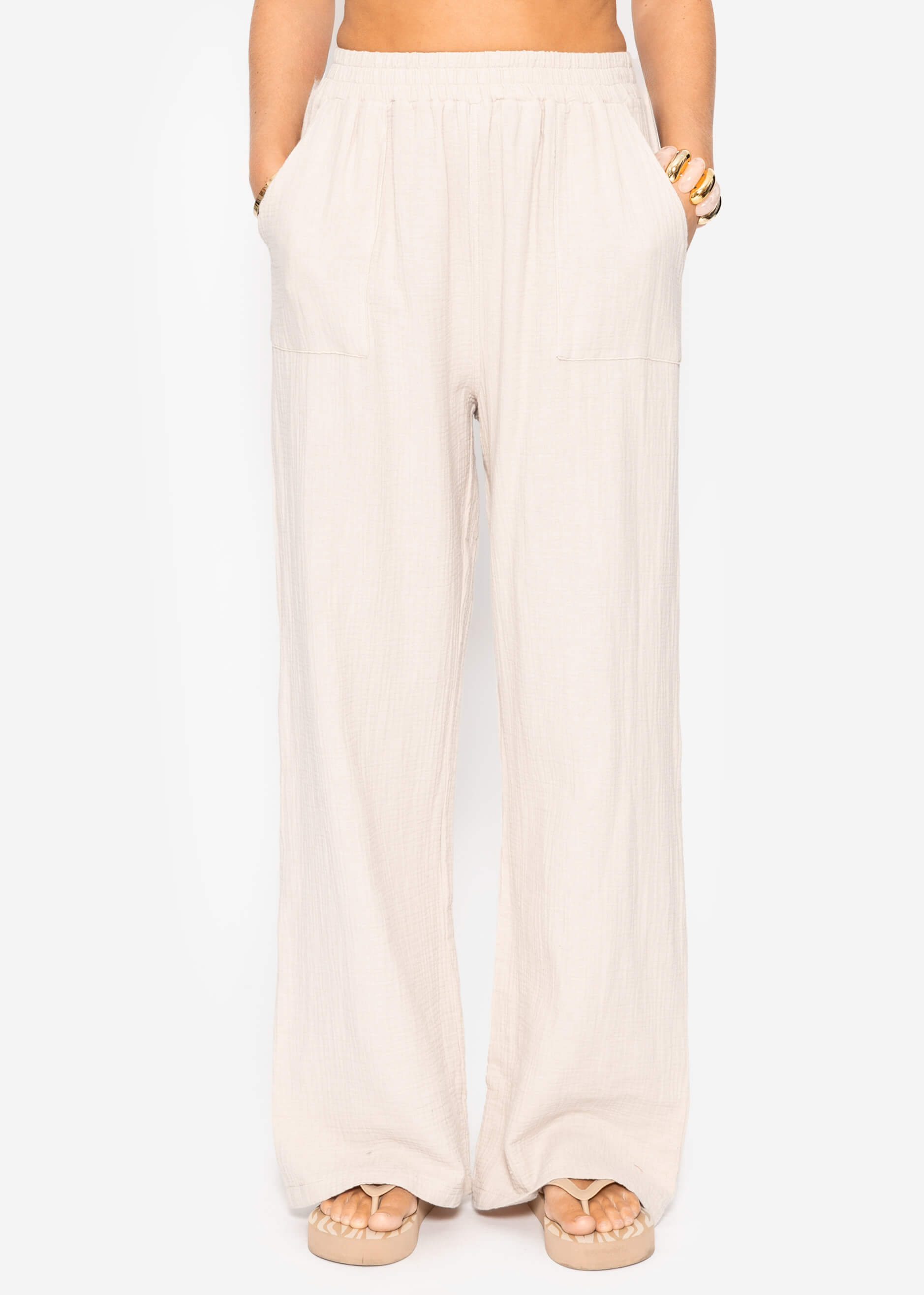 Estela | Pantalón de muselina · Beige claro
