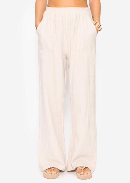 Estela | Pantalón de muselina · Beige claro