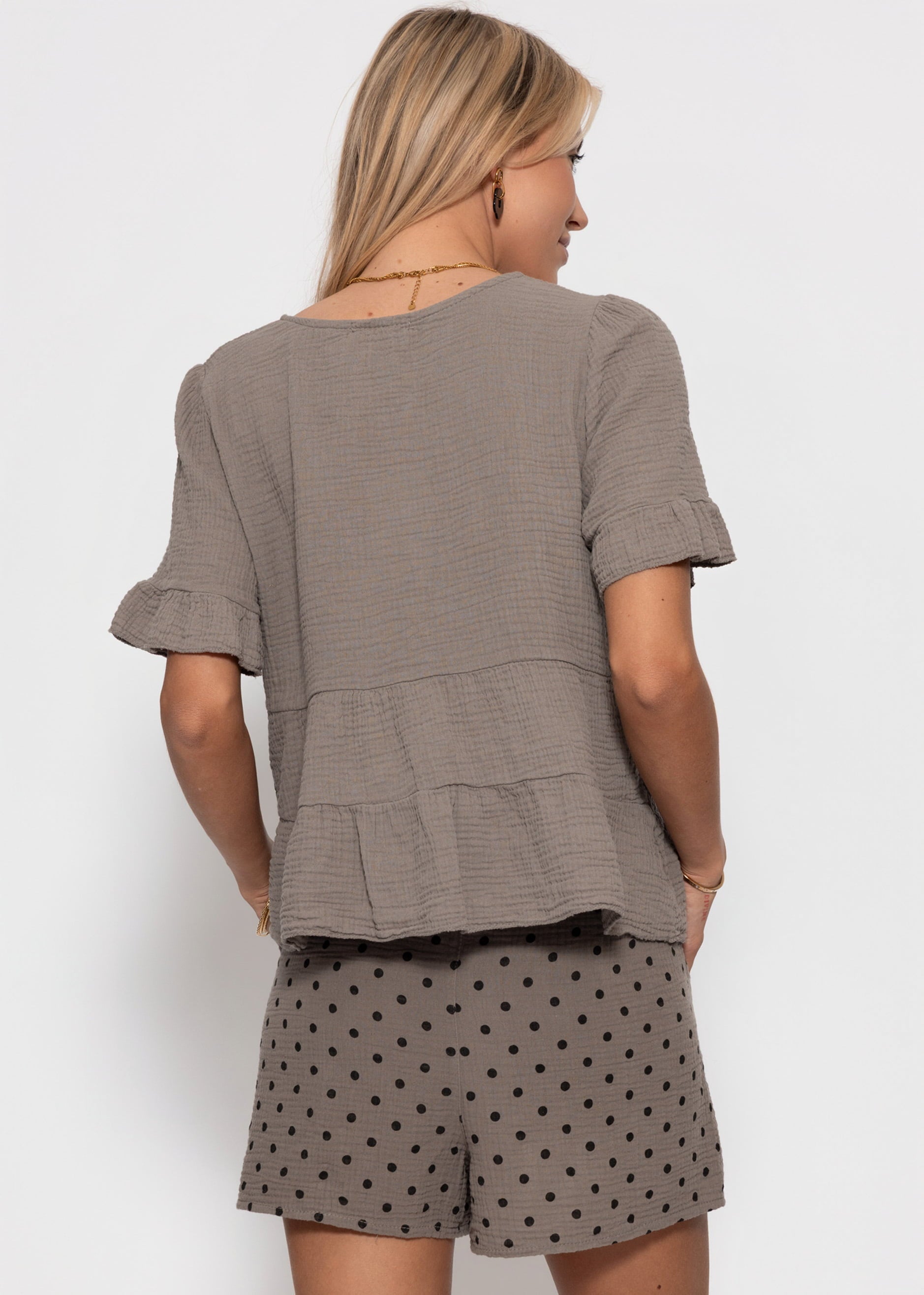 Melania | Top de muselina · Taupe