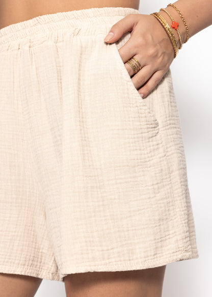 Bianca | Shorts de muselina · Beige