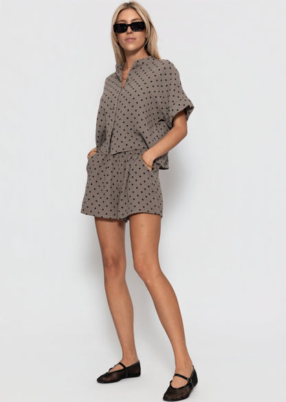 Katia | Shorts de muselina de lunares · Taupe
