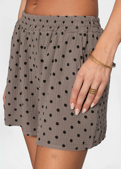 Katia | Shorts de muselina de lunares · Taupe