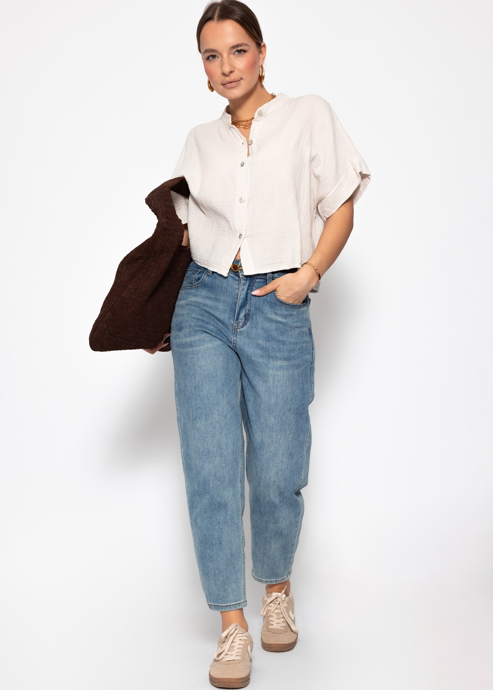 Ilana | Blusa de muselina · Beige claro