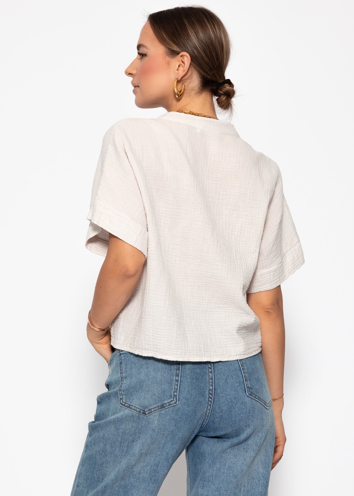 Ilana | Blusa de muselina · Beige claro