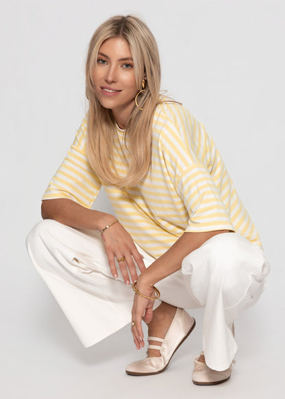 Edurne | Camiseta oversize a rayas · Amarillo y blanco