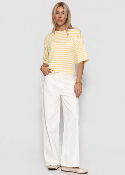 Edurne | Camiseta oversize a rayas · Amarillo y blanco
