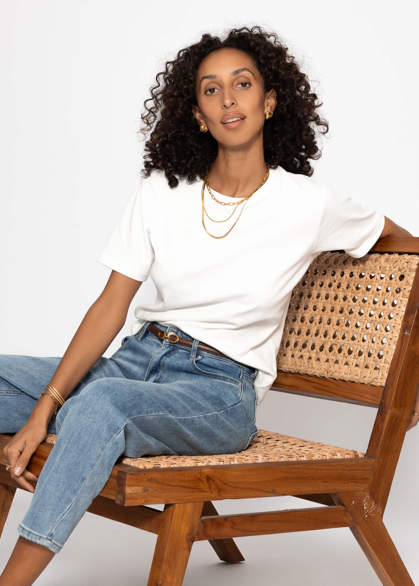 Celeste | Camiseta · Blanco roto