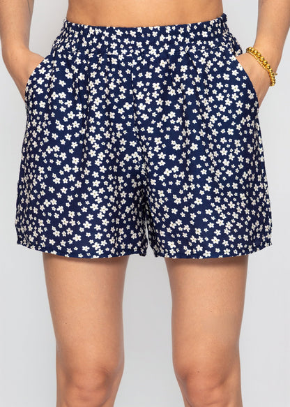 Salomé | Shorts floral · Azul