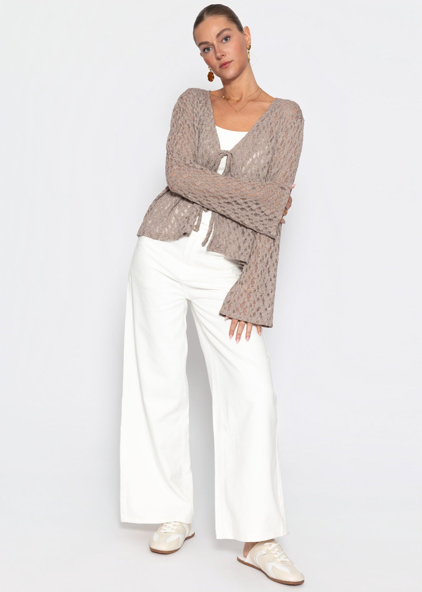 Silvana | Blusa de encaje · Taupe