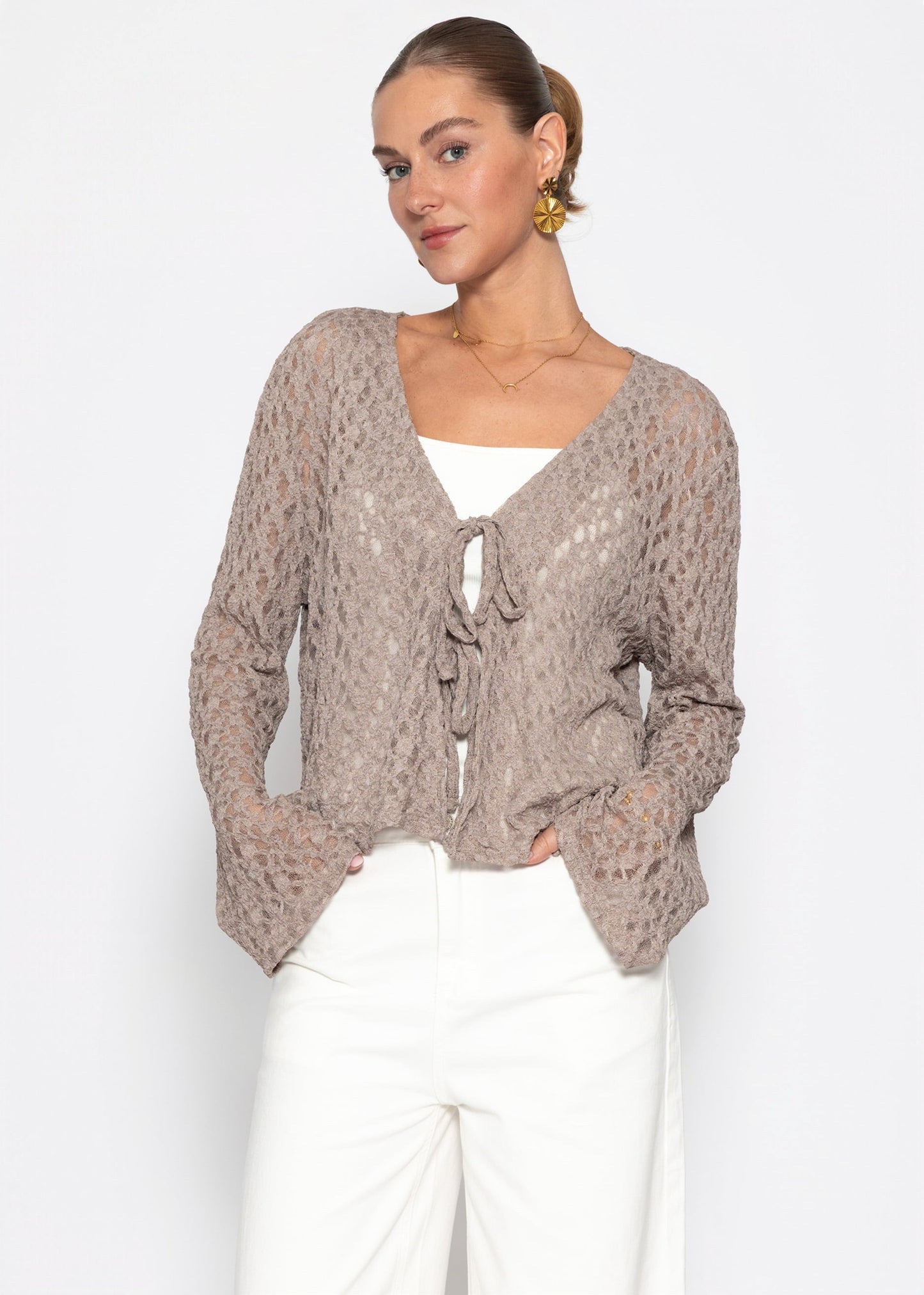 Silvana | Blusa de encaje · Taupe
