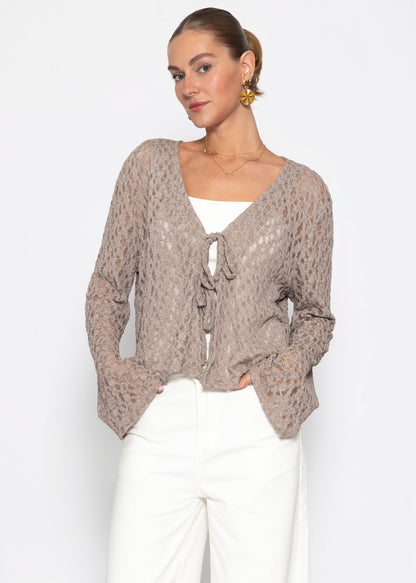 Silvana | Blusa de encaje · Taupe