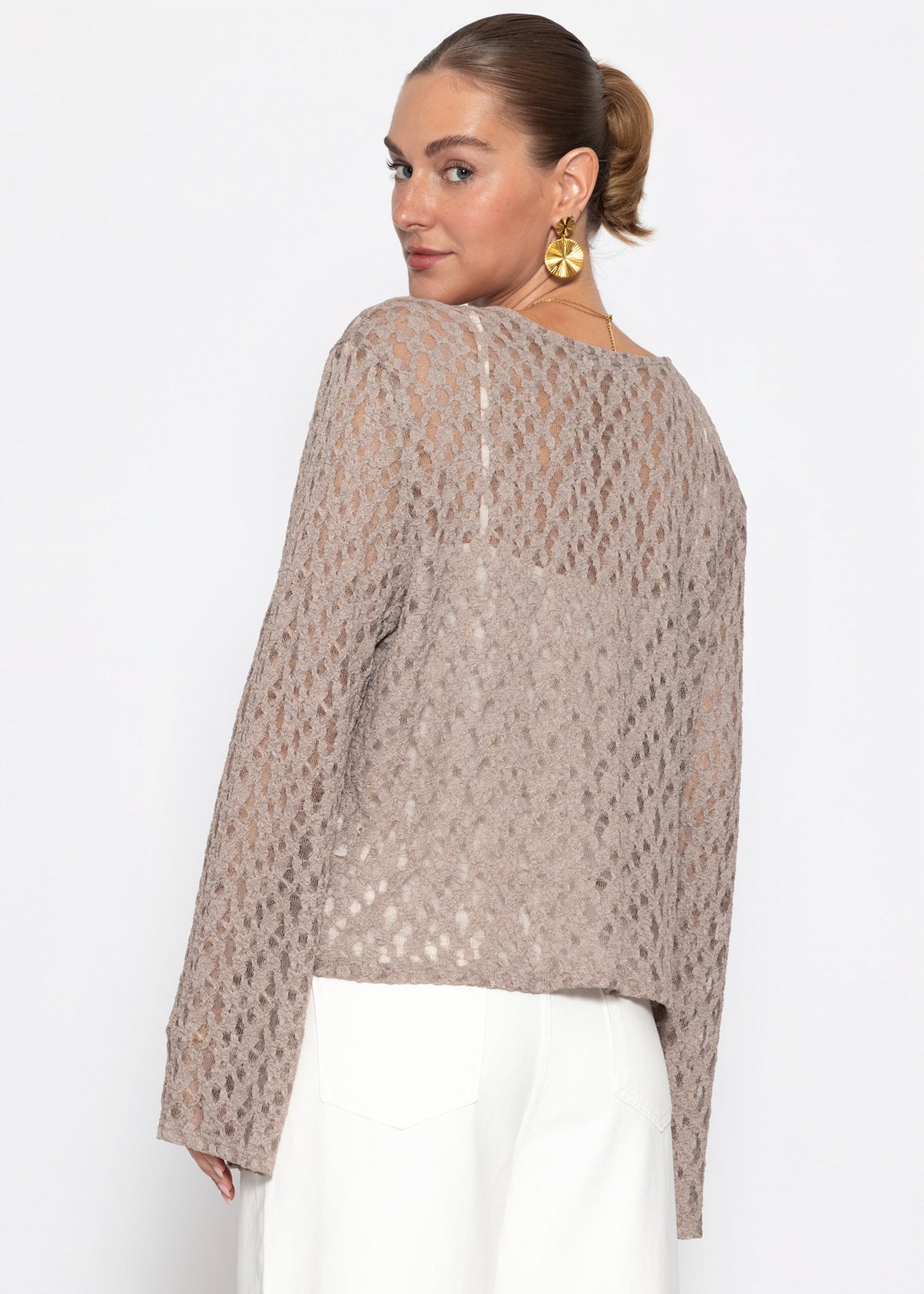 Silvana | Blusa de encaje · Taupe