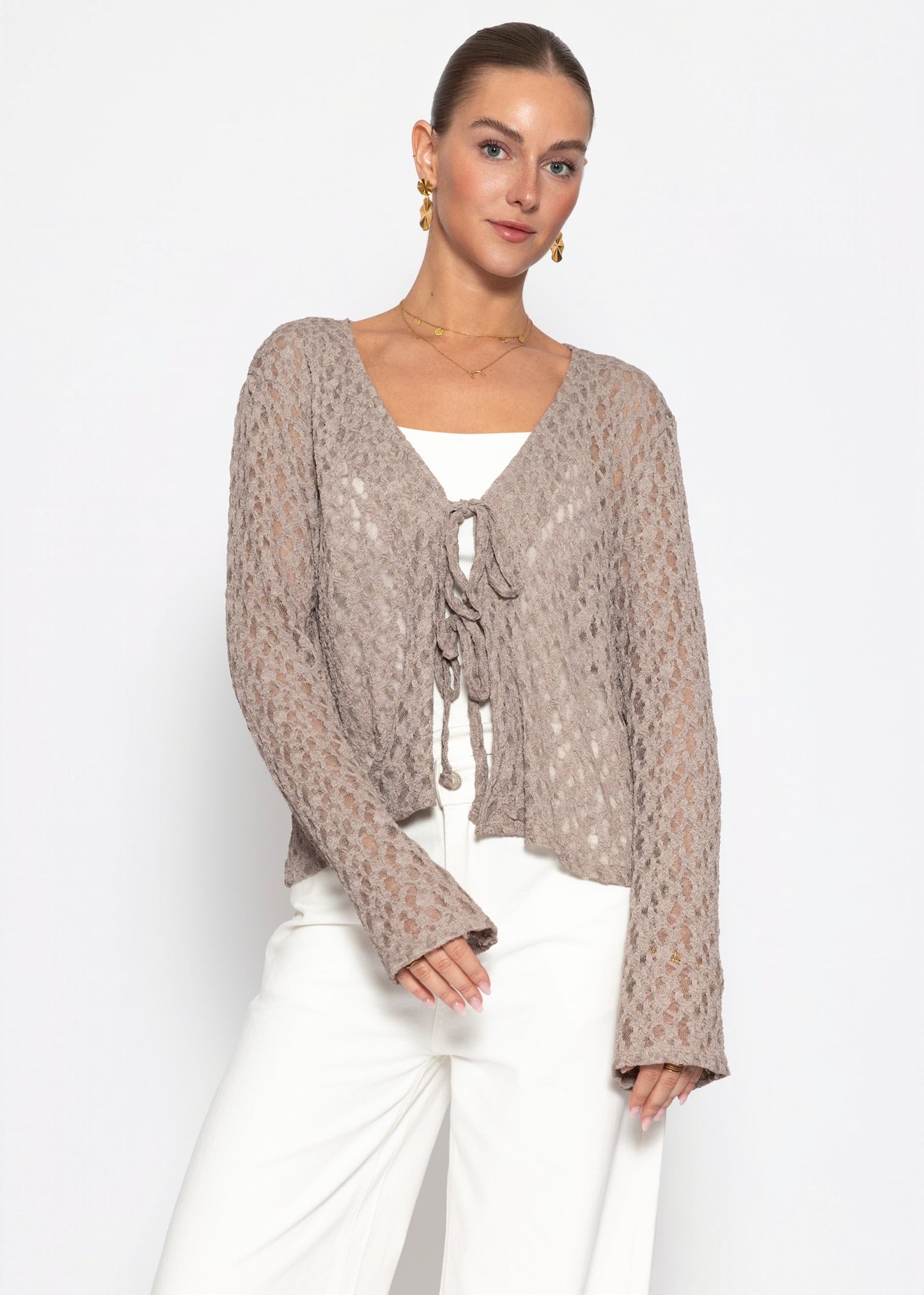 Silvana | Blusa de encaje · Taupe