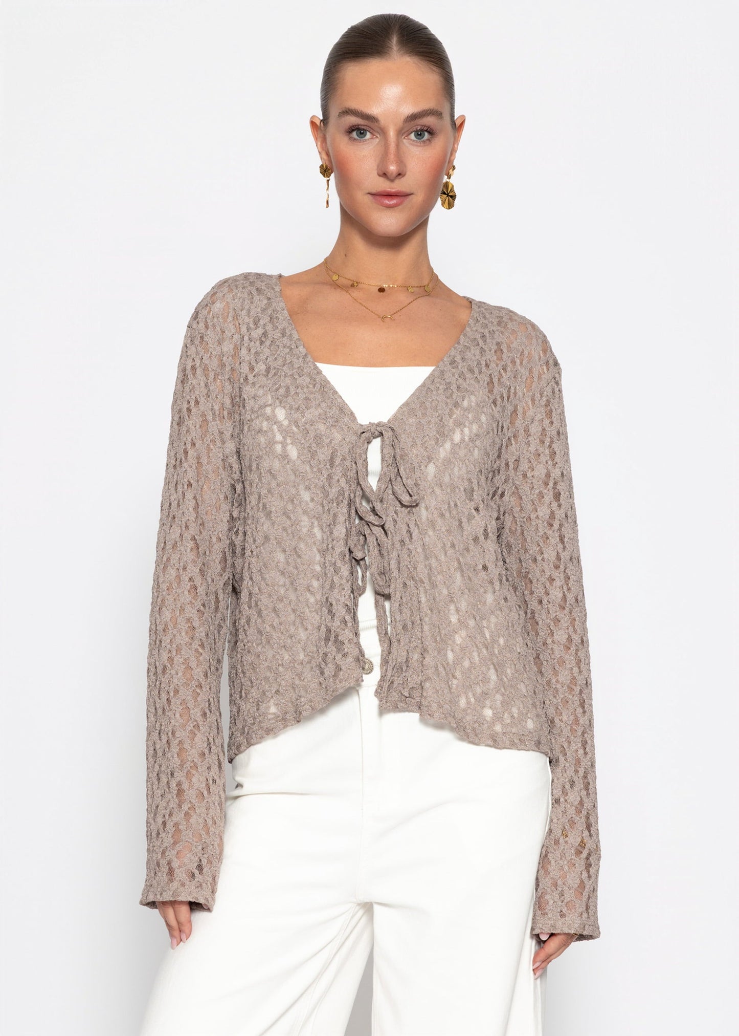 Silvana | Blusa de encaje · Taupe