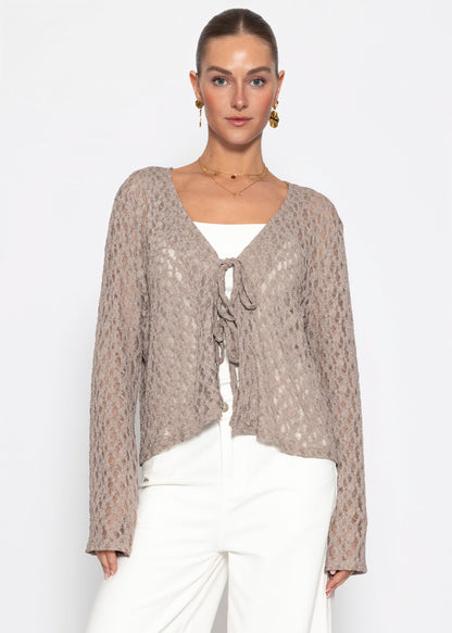 Silvana | Blusa de encaje · Taupe