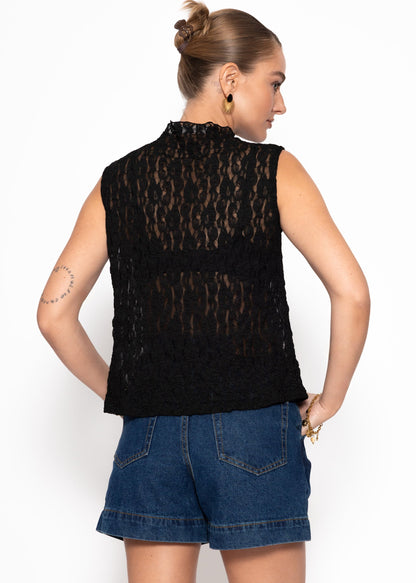 Sira | Top de encaje · Negro