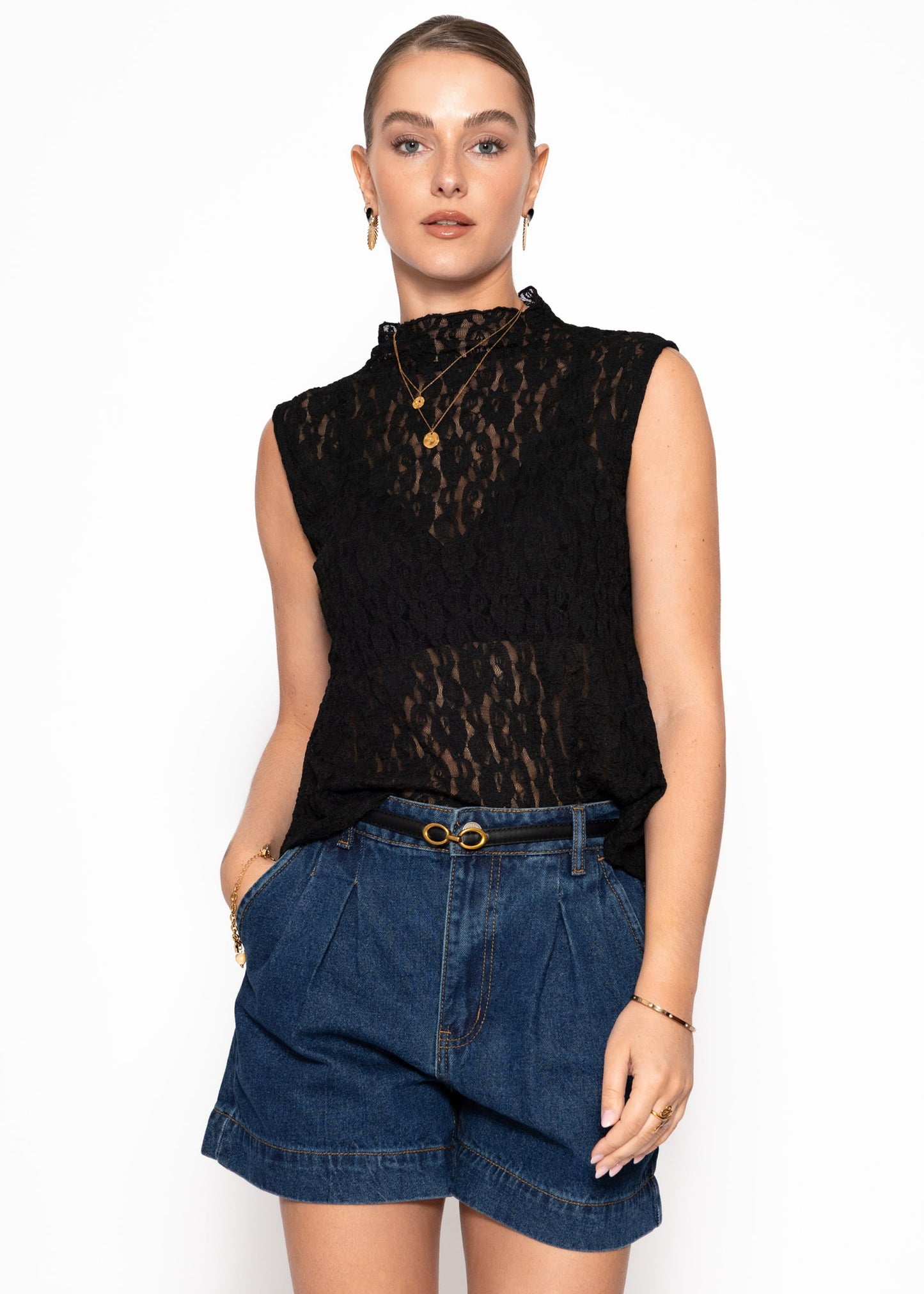 Sira | Top de encaje · Negro
