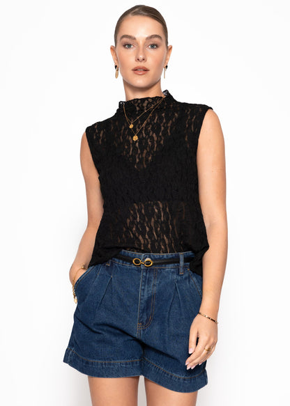 Sira | Top de encaje · Negro