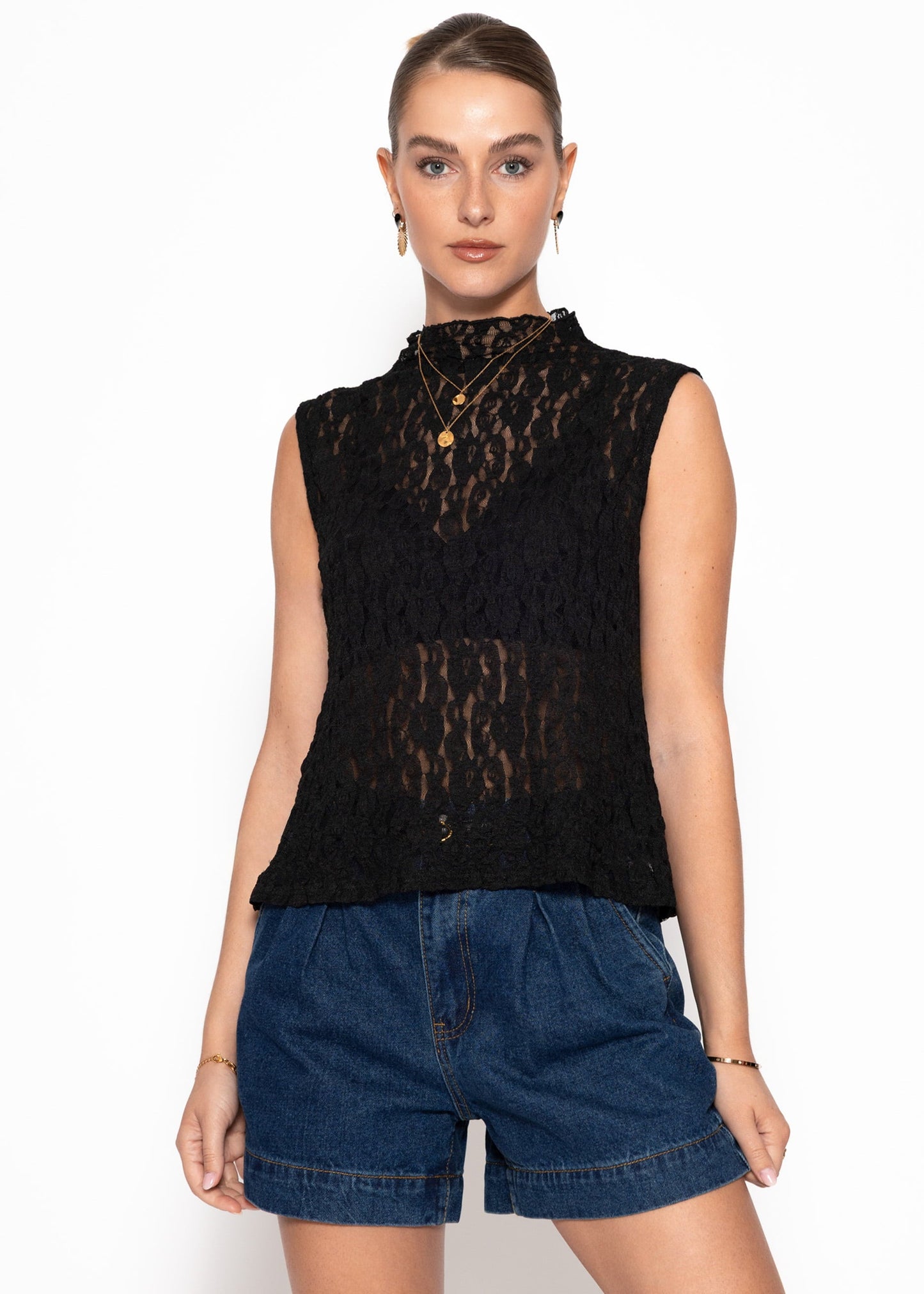Sira | Top de encaje · Negro