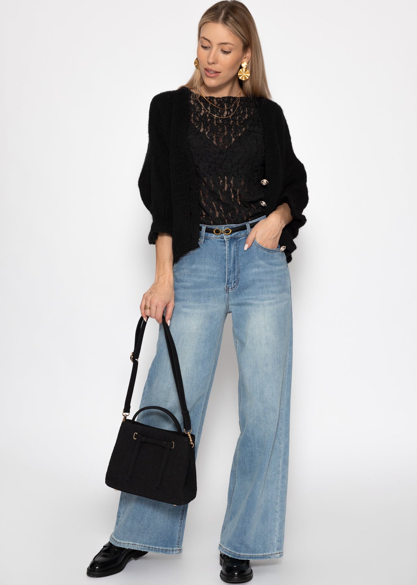 Jara | Top de encaje · Negro