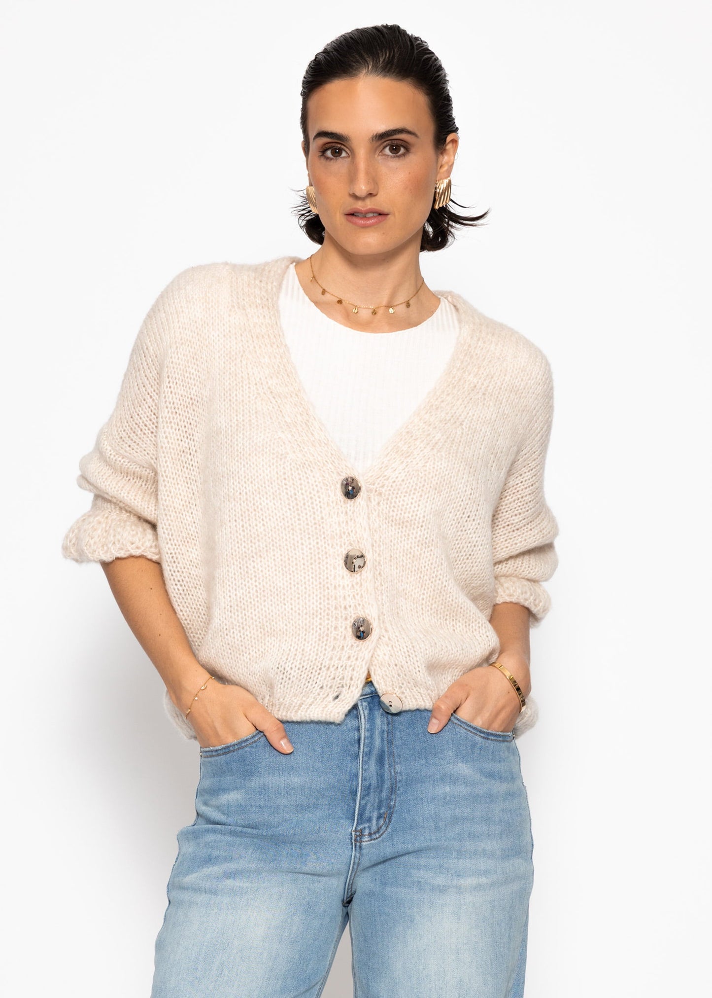 Tara | Cárdigan · Beige claro